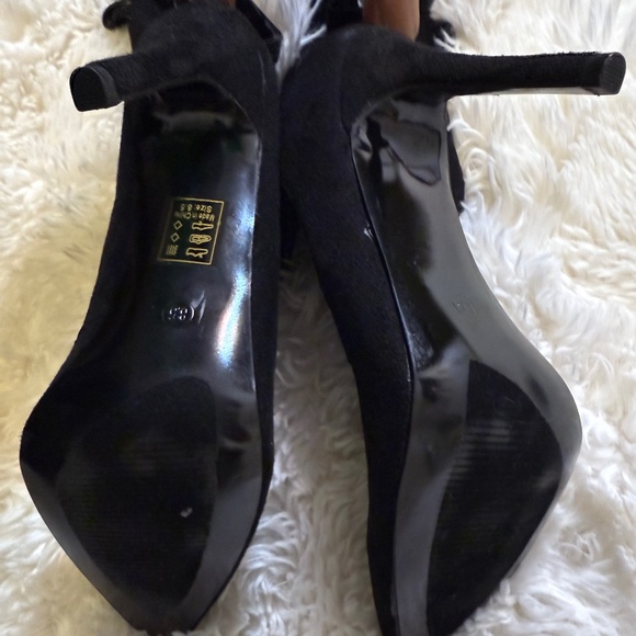 Cutout Black Suede Over-the-Knee Heels - Picture 3 of 4